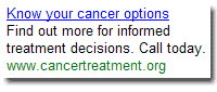 CancerInfo.org 範例廣告
