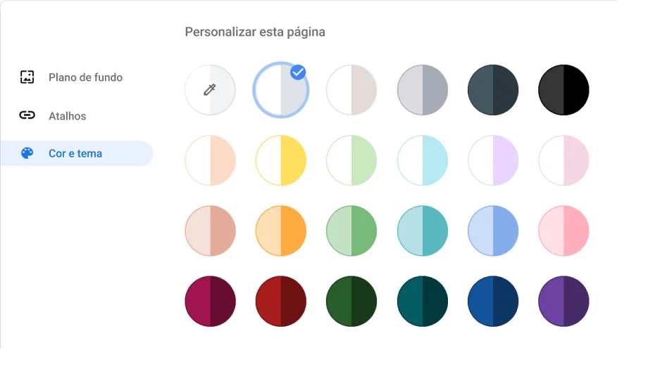 Janela de configurações do navegador Chrome mostrando a caixa de diálogo 