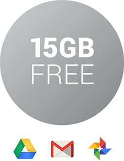 15 GB 免費「Google 雲端硬碟」儲存空間標誌